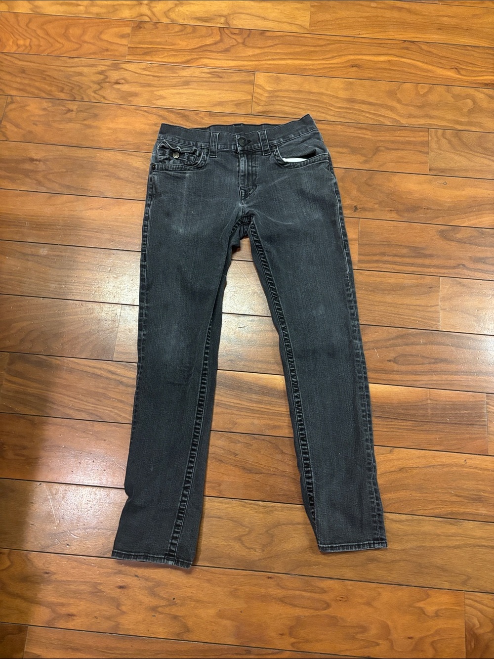 True Religion Men's Skinny Jeans in Washed Black